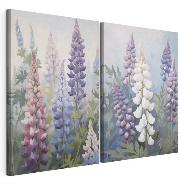 Impression sur toile modulaire Des fleurs aux couleurs chatoyantes baignées par la douce lumière du soleil