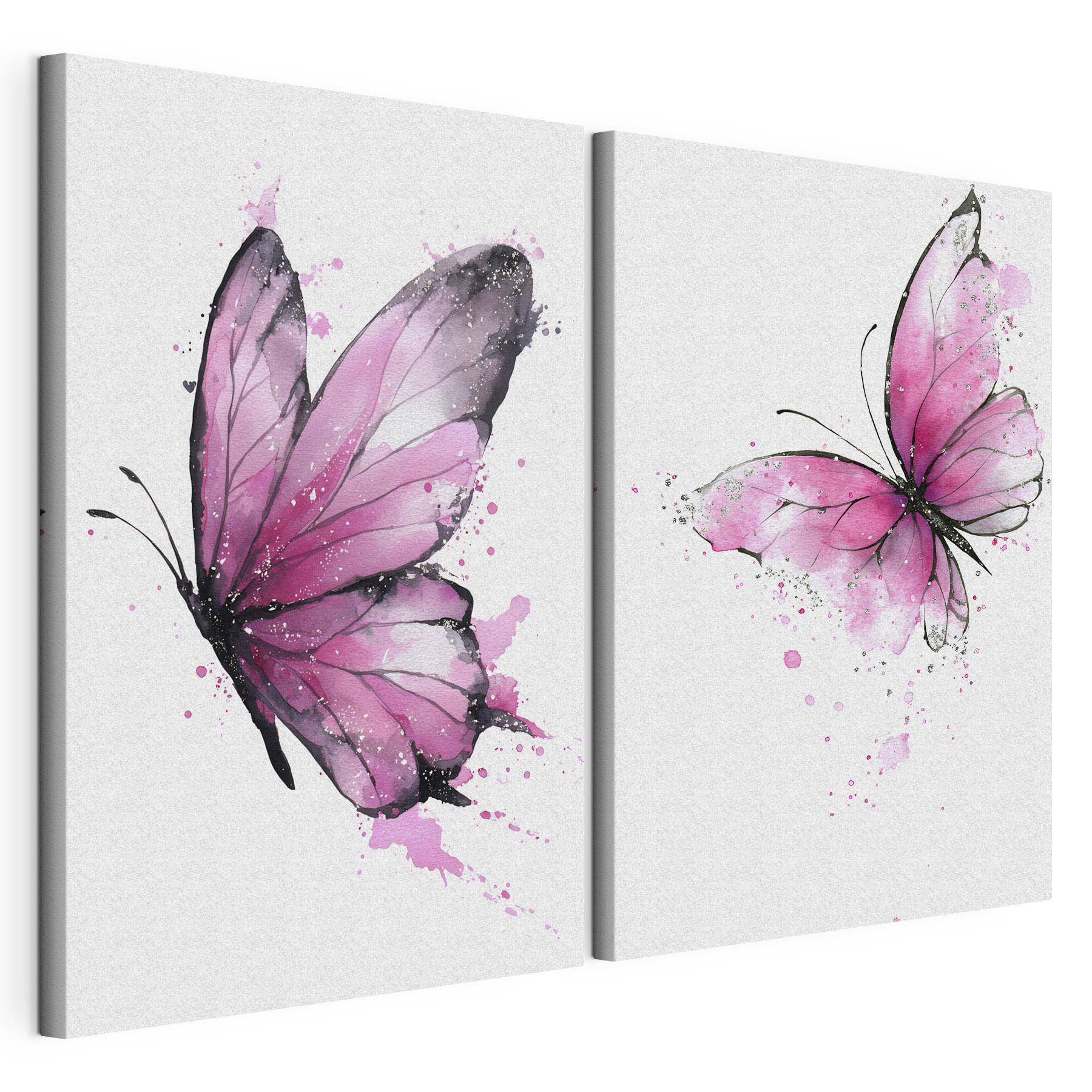 Two butterflies with pink wings