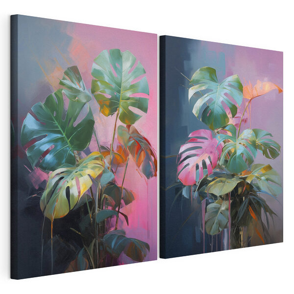 Impression sur toile modulaire Peinture représentant une plante