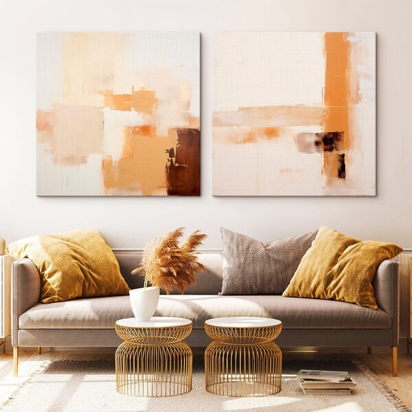 Painting of different shades of brown and white