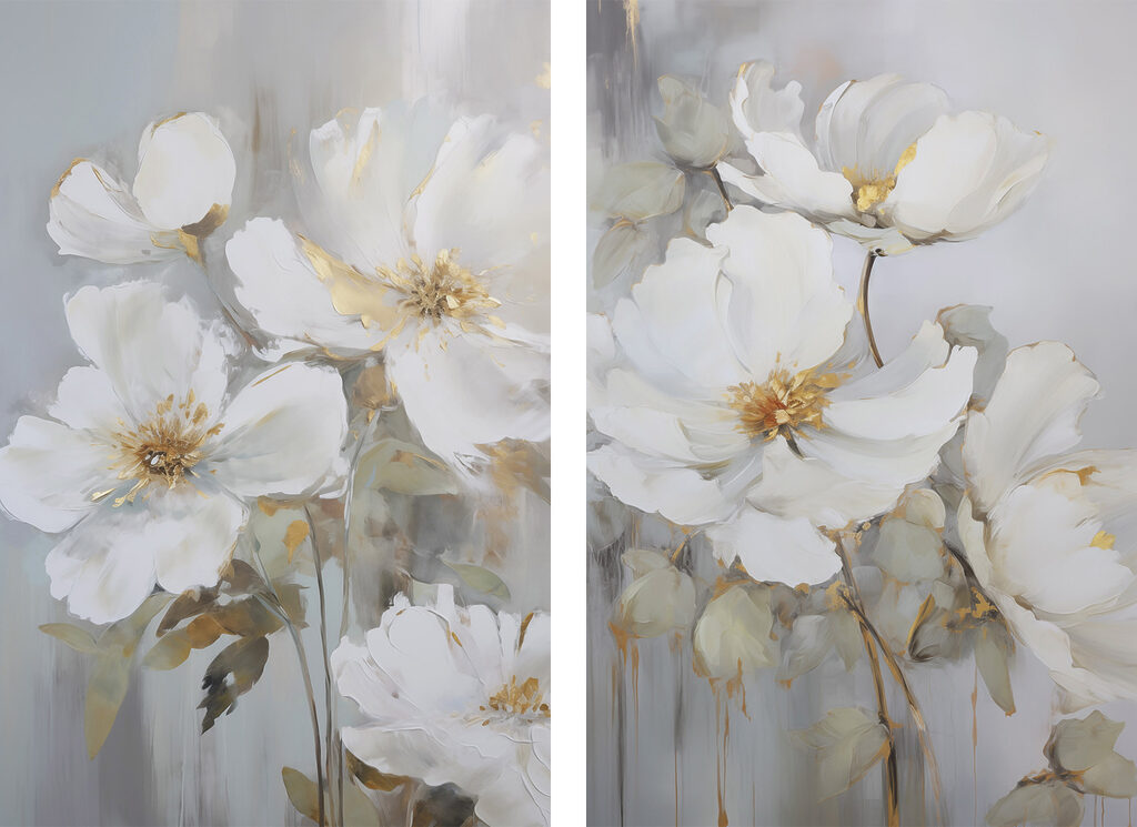 Painting of white flowers