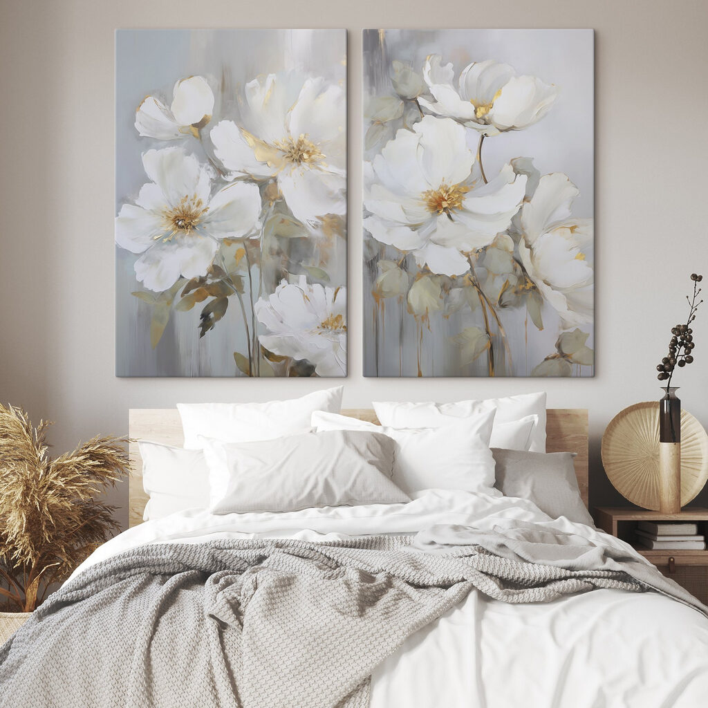 Painting of white flowers