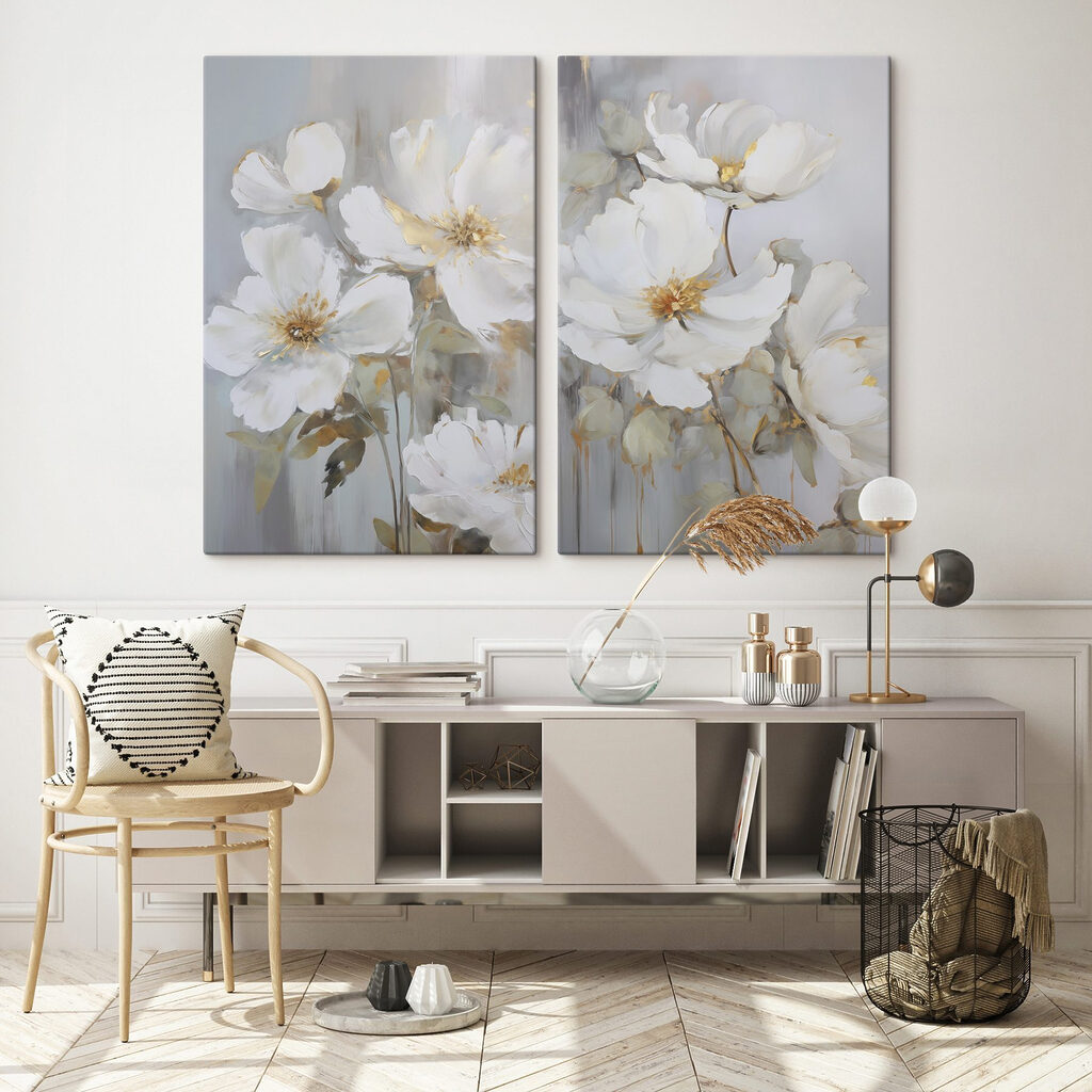 Painting of white flowers