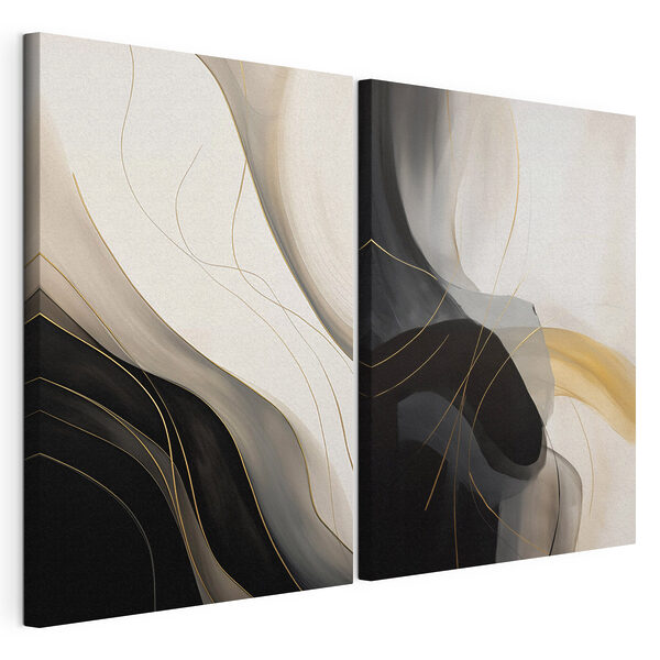 Impression sur toile modulaire Illustration en noir et blanc