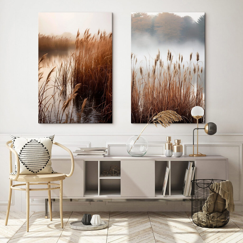 Lake with tall grass