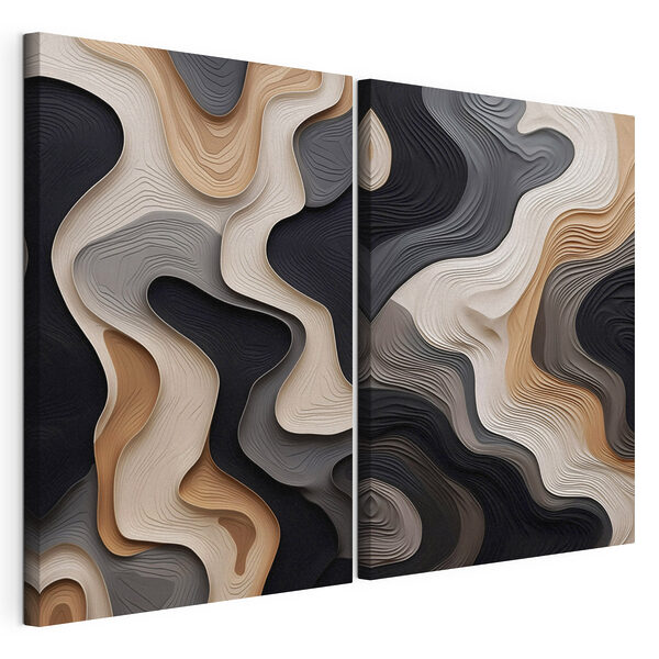 Impression sur toile modulaire Motifs fluides dans des tons neutres