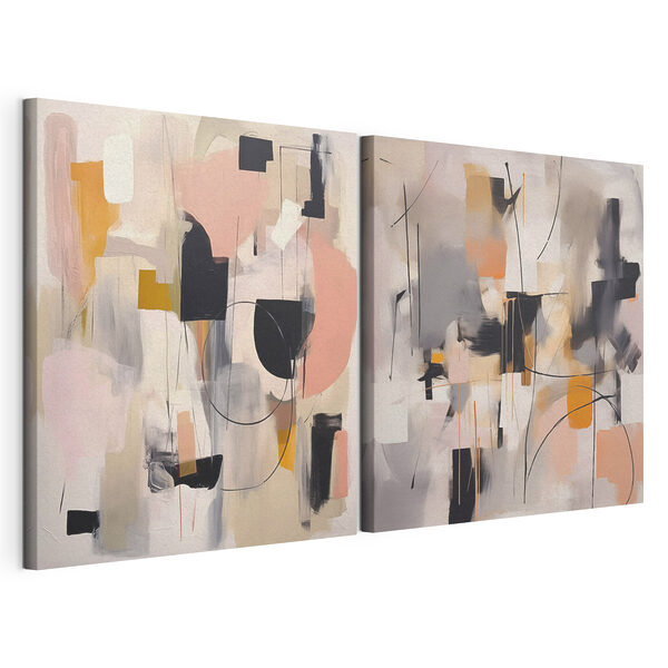 Two paintings of different colors
