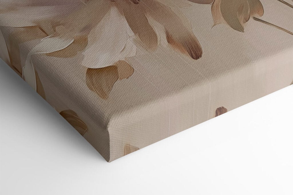 Painting of flowers on a beige background