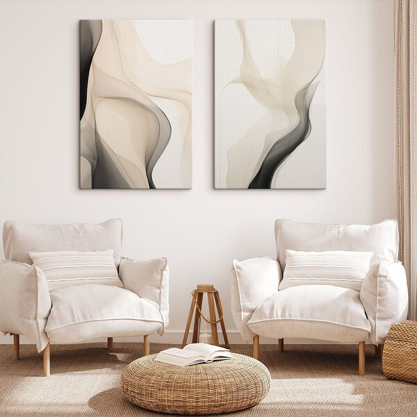 Fluid forms gracefully intertwine and blend