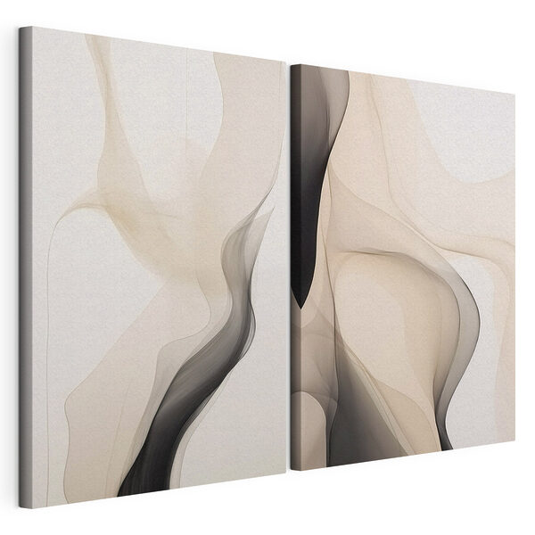 Impression sur toile modulaire Des formes fluides s'entrelacent et se fondent avec grâce