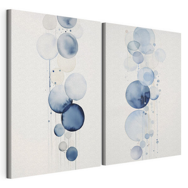 Impression sur toile modulaire Peinture de cercles et de coulures