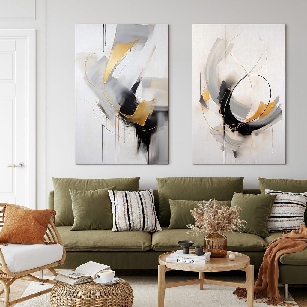 Dynamic swirls in monochrome tones