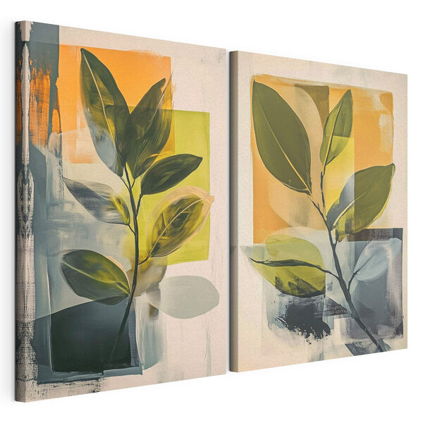 Impression sur toile modulaire Peinture représentant une plante