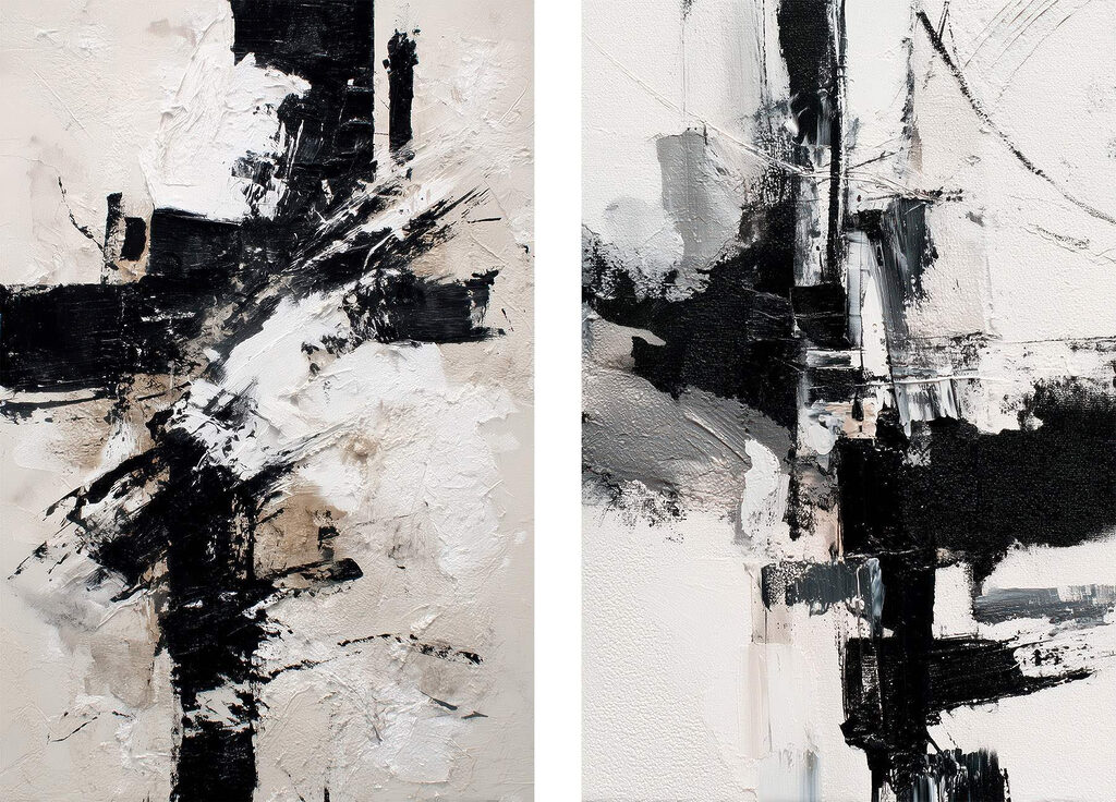 Abstract interplay of black and white