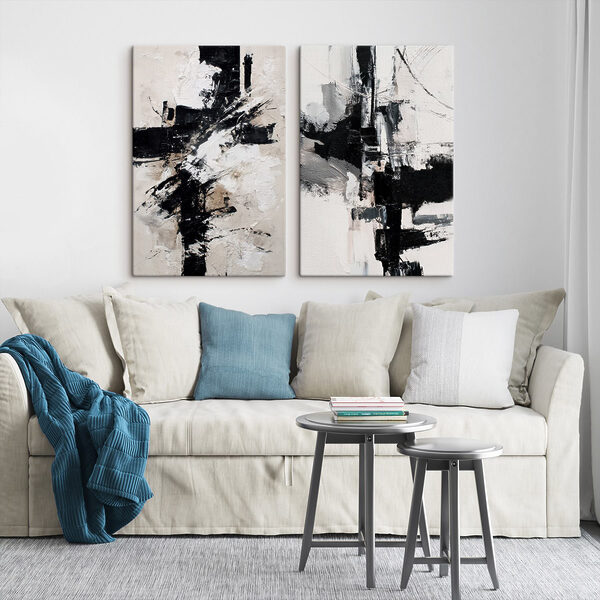 Abstract interplay of black and white
