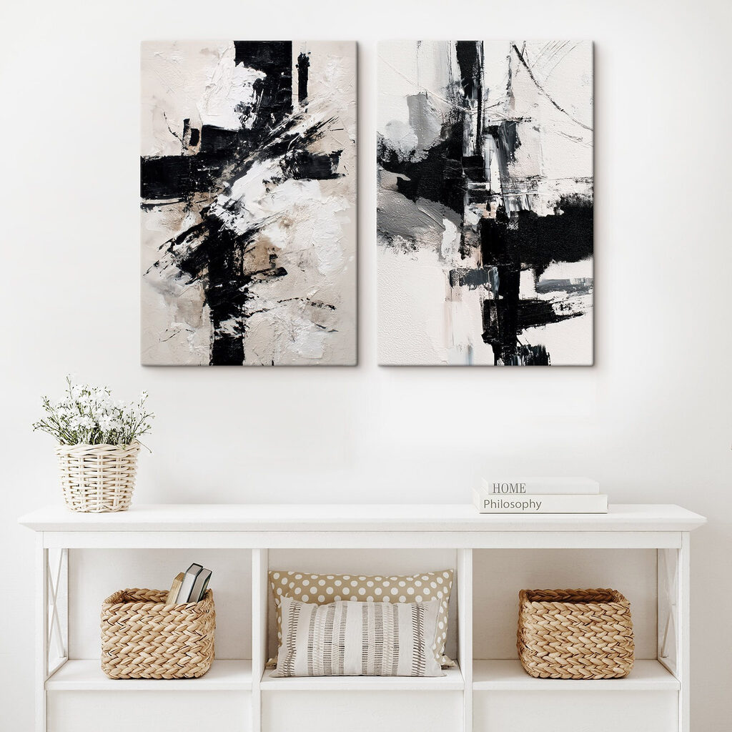 Abstract interplay of black and white