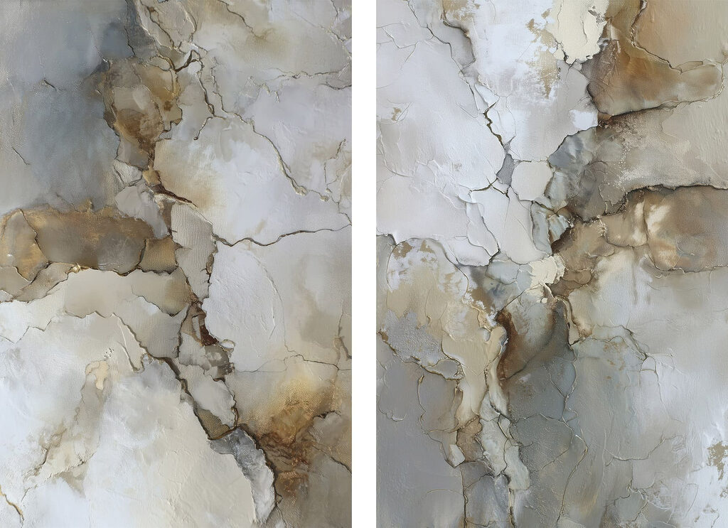 Cracked surfaces in neutral tones