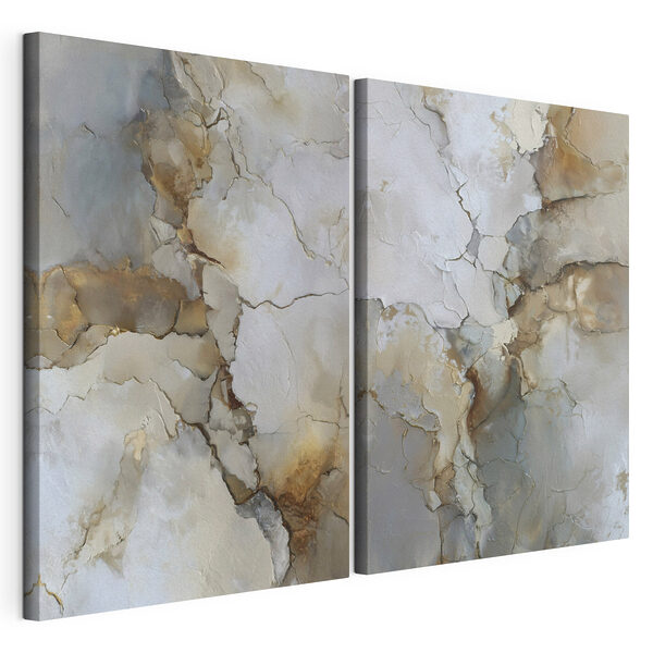 Impression sur toile modulaire Surfaces craquelées dans des tons neutres