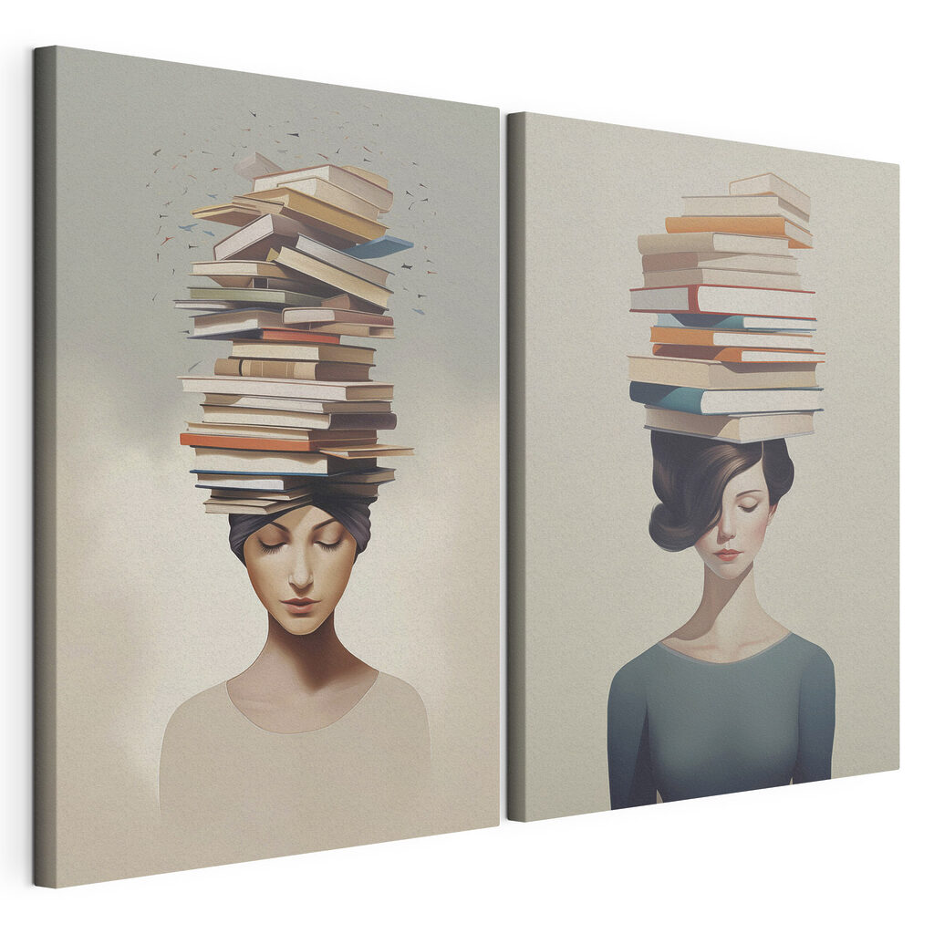 Woman with books on her head