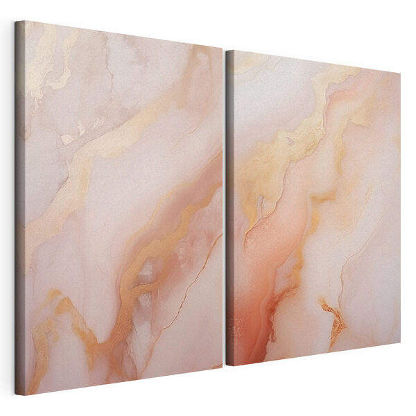 Impression sur toile modulaire Douces volutes aux couleurs chaudes