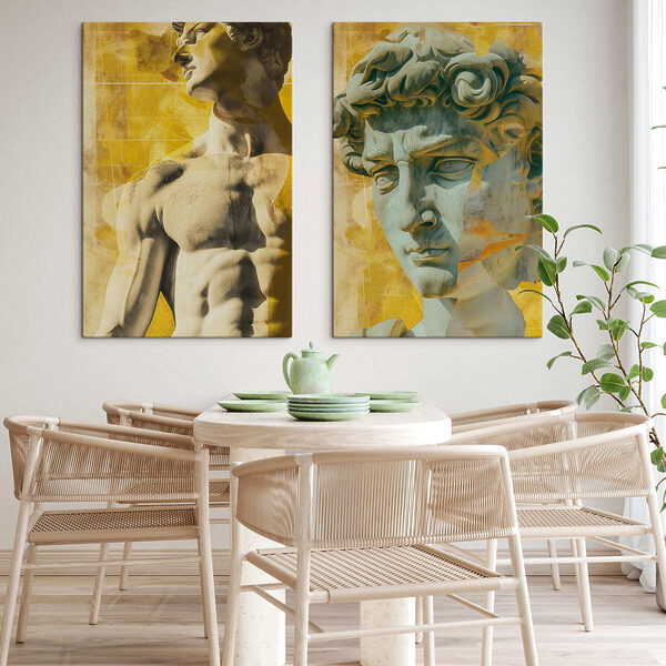 Collage of a statue