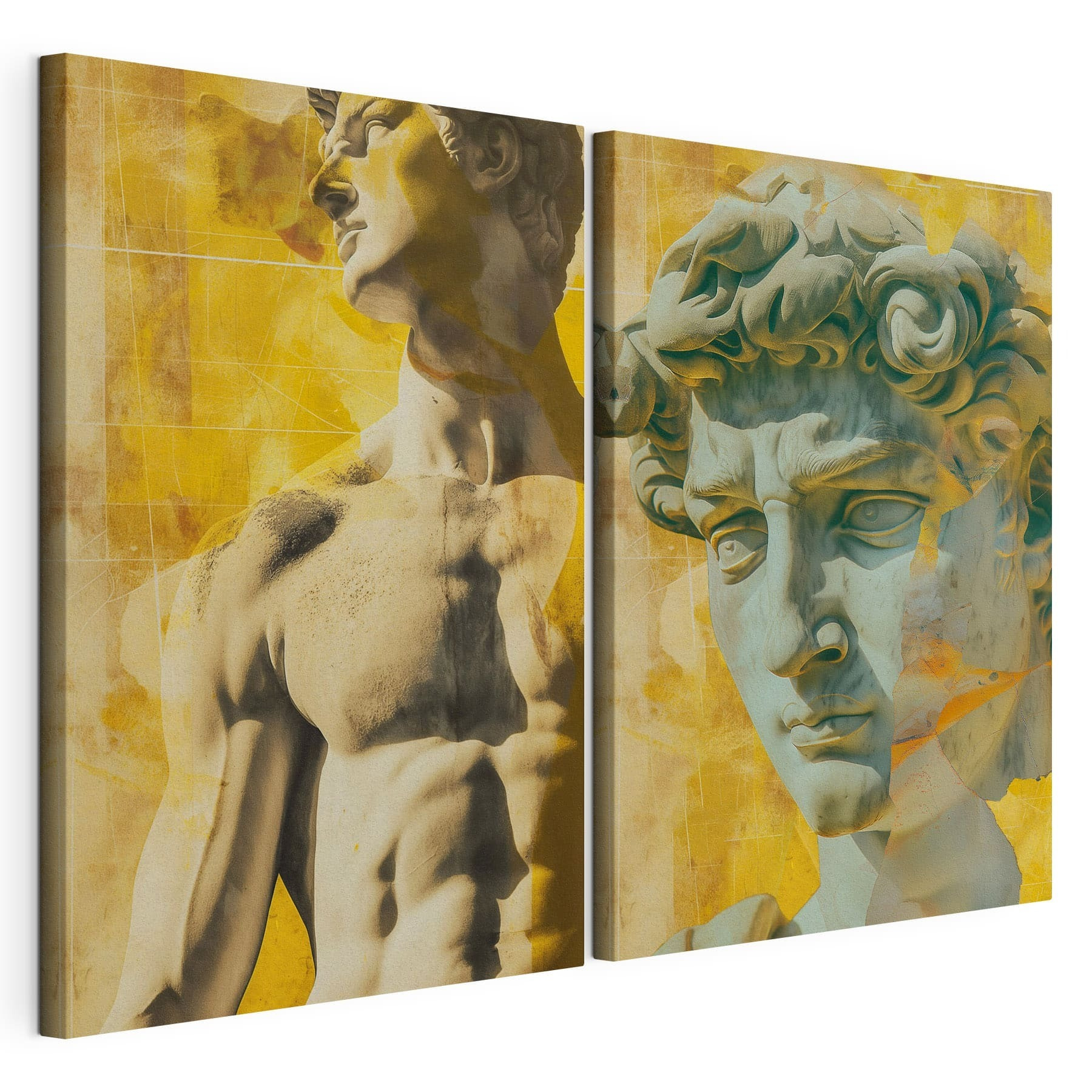 Collage of a statue