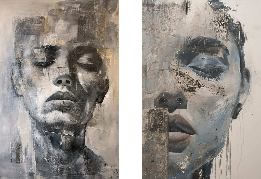 Painting of a woman's face
