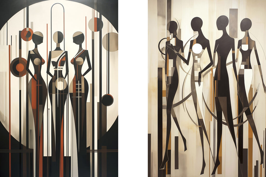 Couple of paintings of women