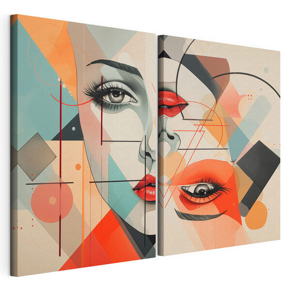 Impression sur toile modulaire Collage représentant le visage d'une femme