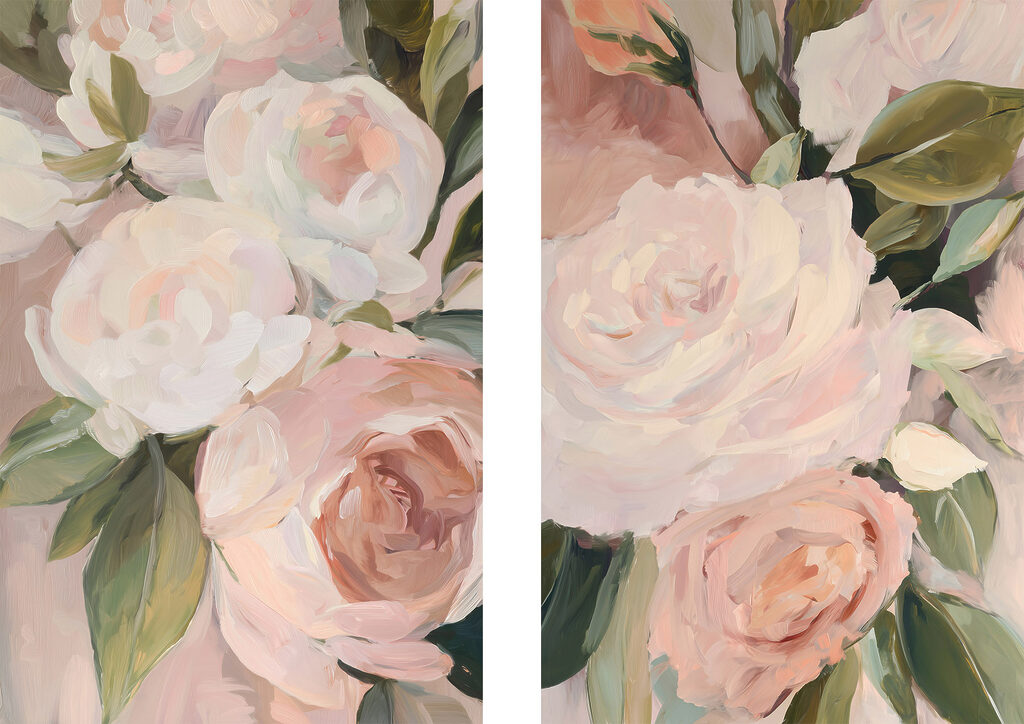 Soft blooms in gentle pastel hues