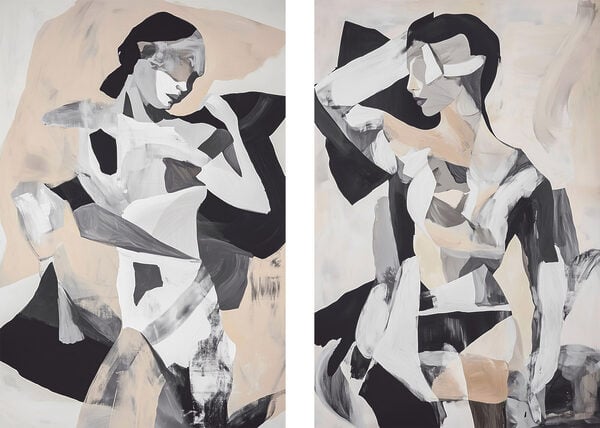 Two images of a woman