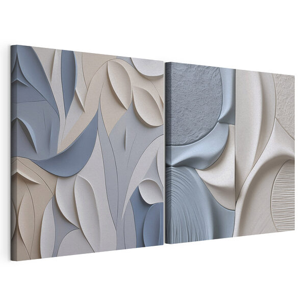Impression sur toile modulaire Des courbes douces dans une palette de couleurs apaisantes