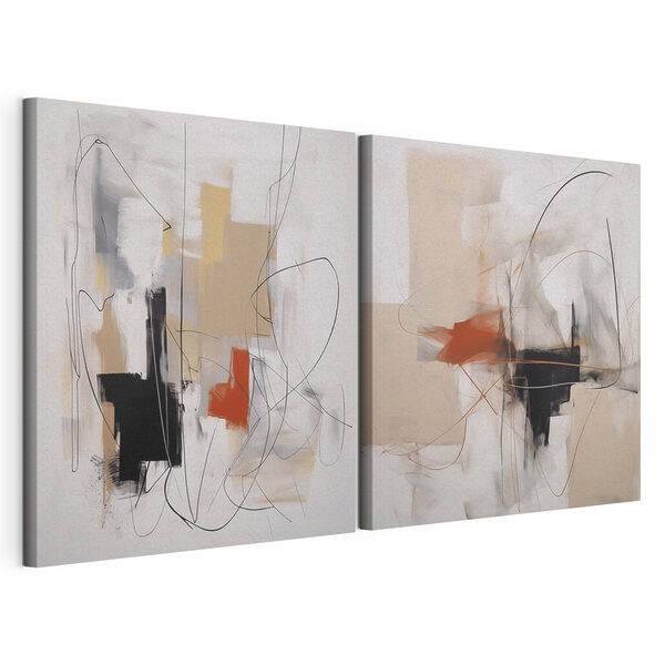 Two paintings of different colors