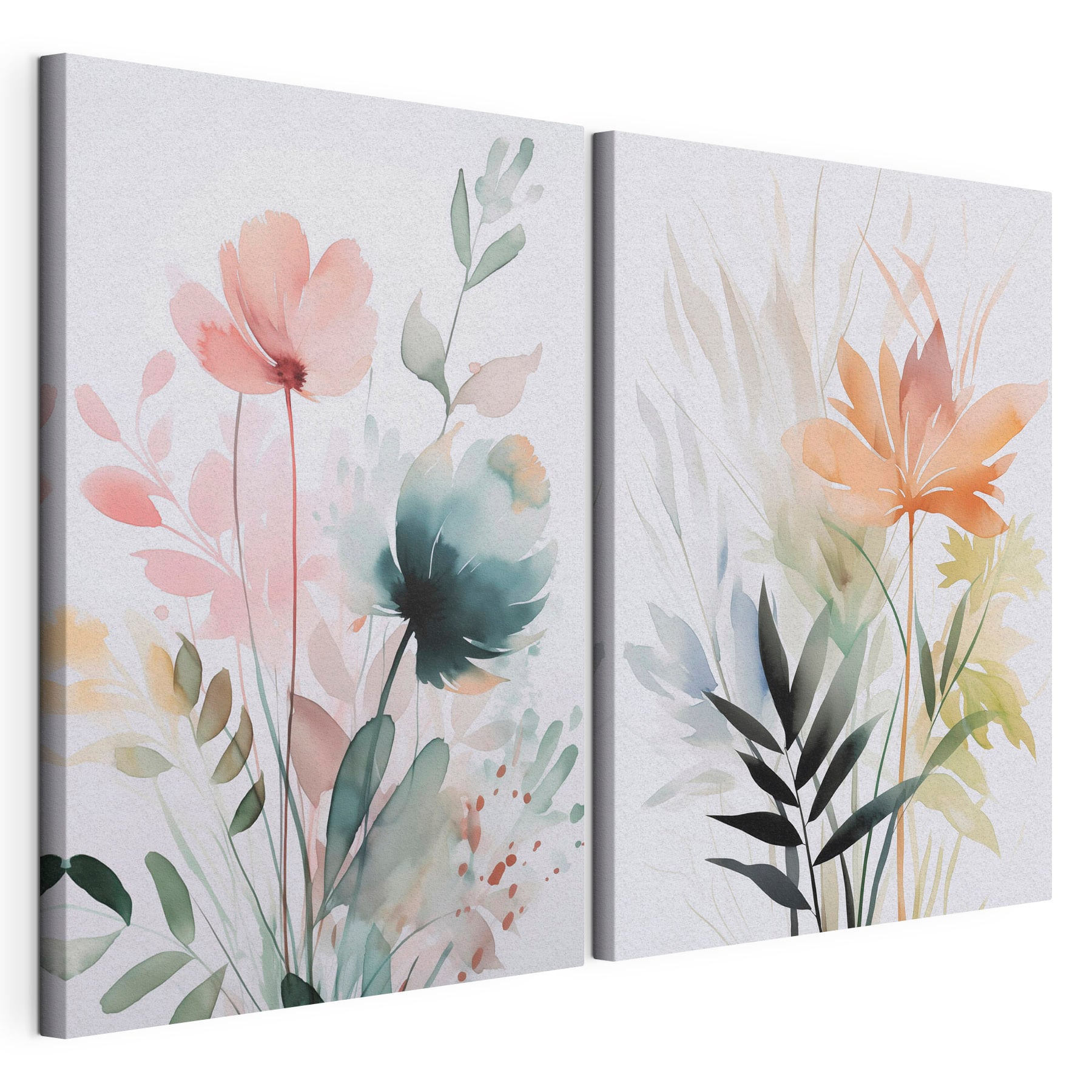 Painting of flowers and leaves
