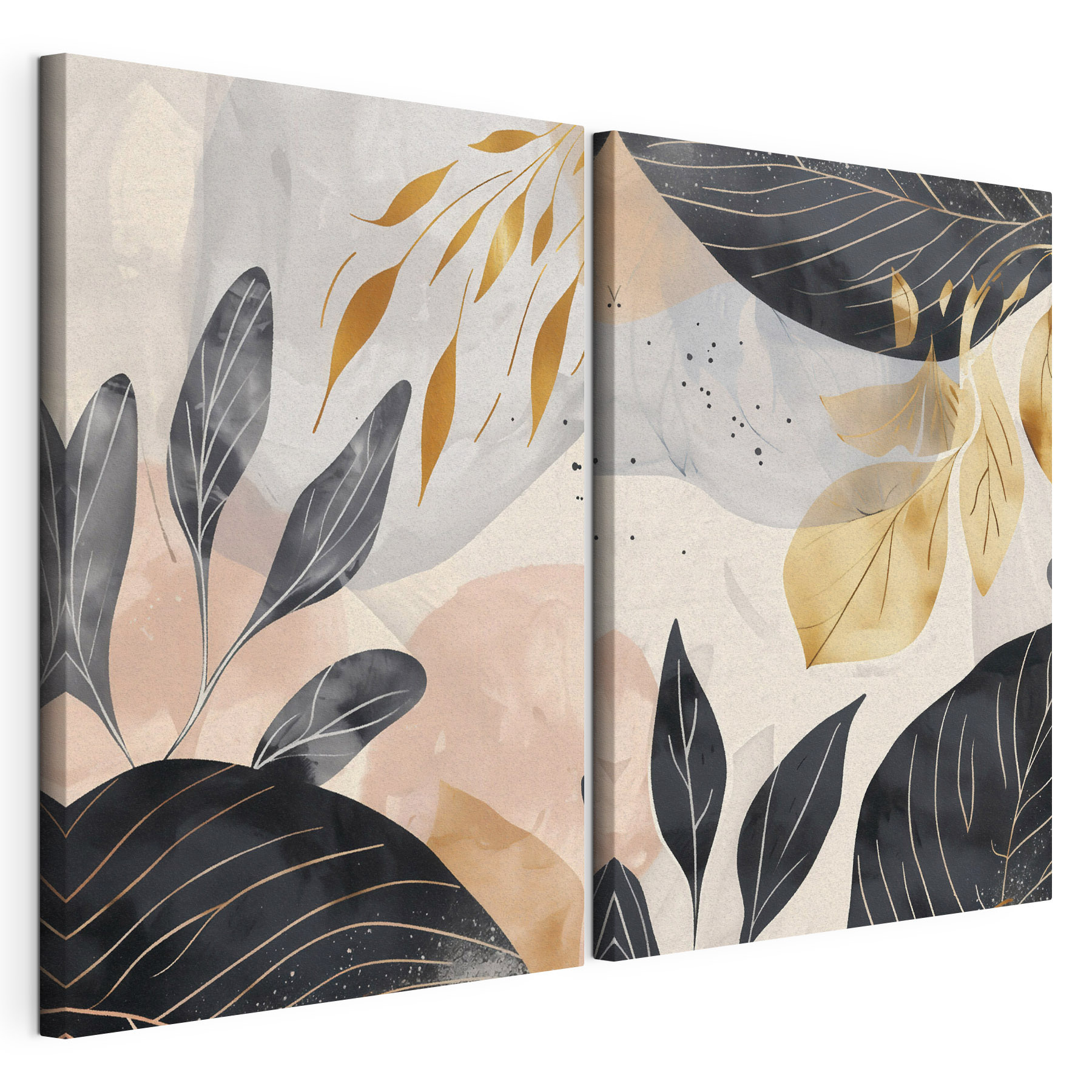 - Elegant leaves in soft hues