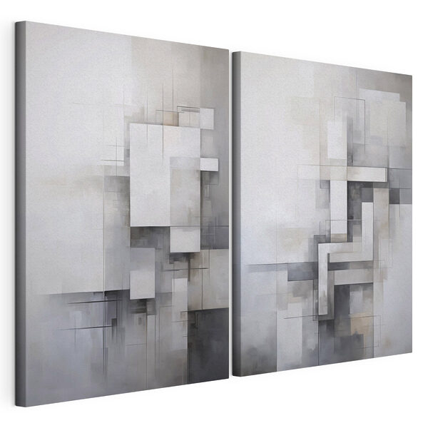 Impression sur toile modulaire Des courbes douces s'allient à un motif floral raffiné