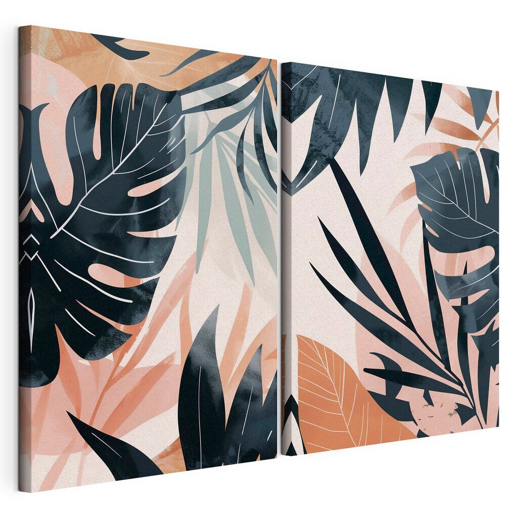- Tropical foliage in soft colors