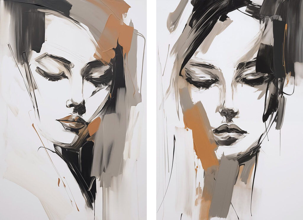 Painting of a woman's face