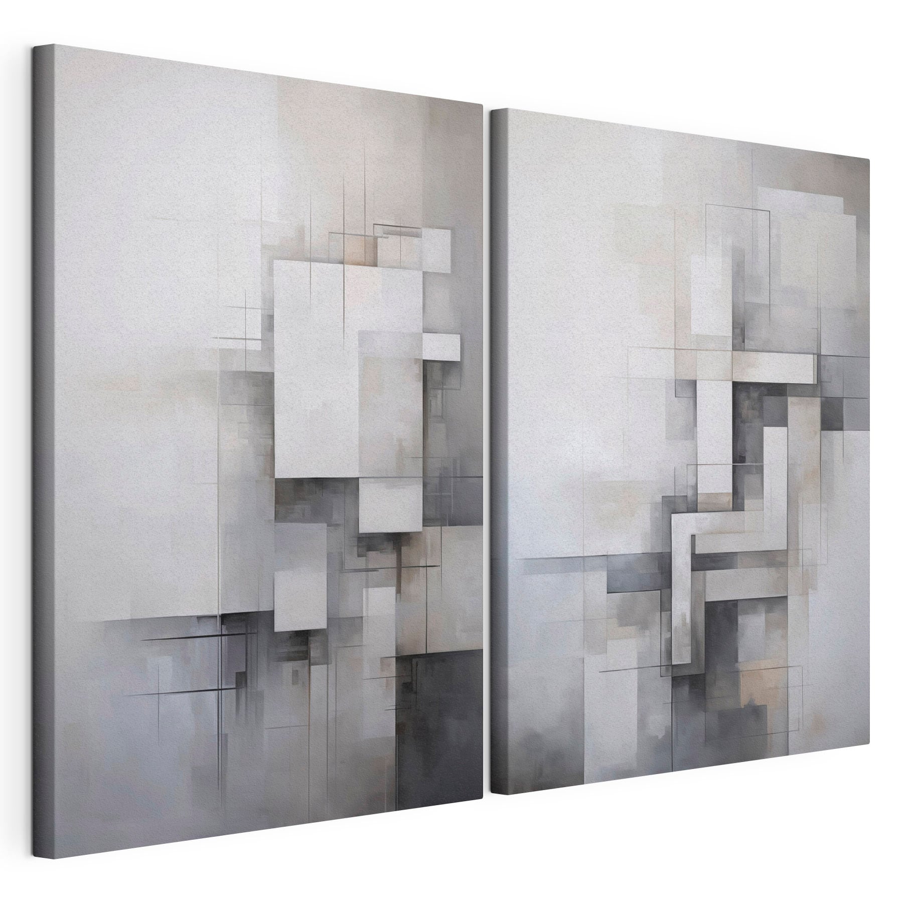 Painting of squares and lines