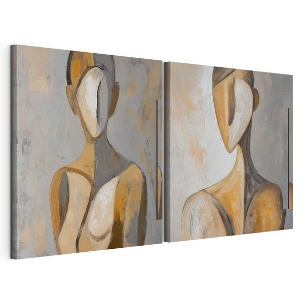 Impression sur toile modulaire Collage représentant un tableau d'une femme