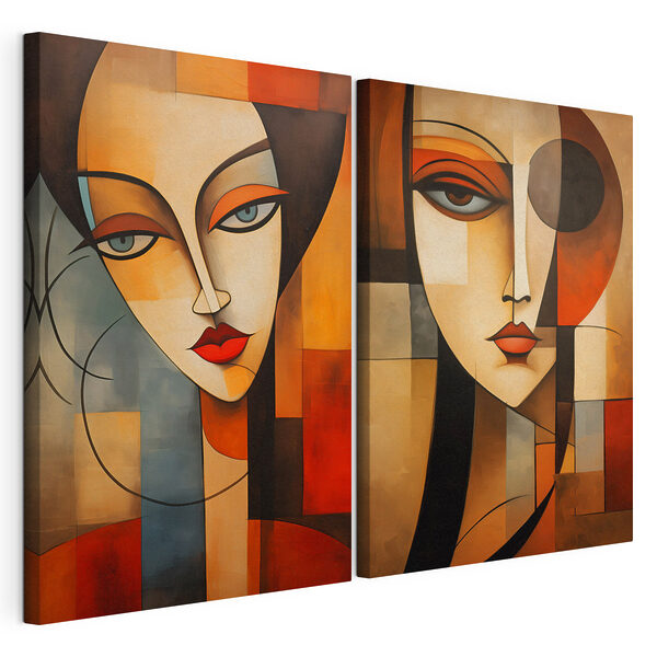 Impression sur toile modulaire Collage de deux tableaux