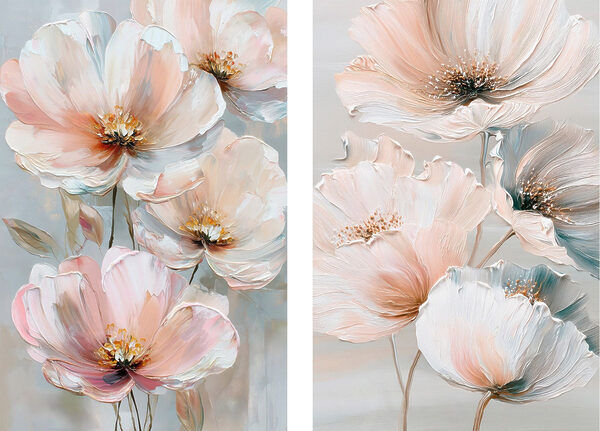 Delicate blooms in soft pastel hues