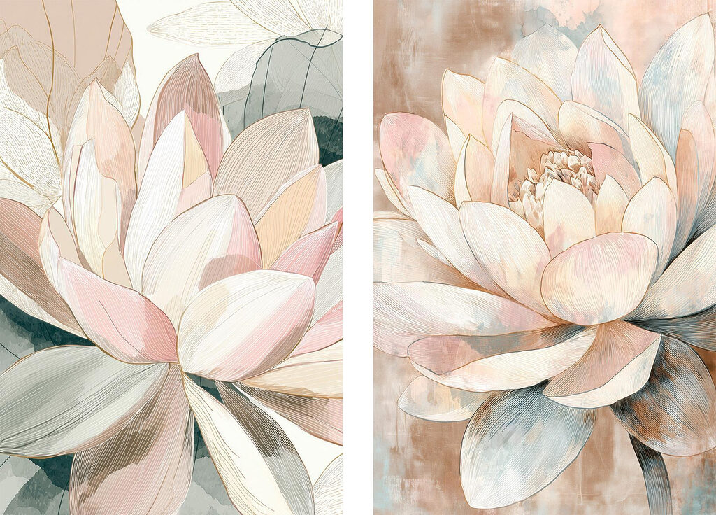 Delicate blossoms in soft hues