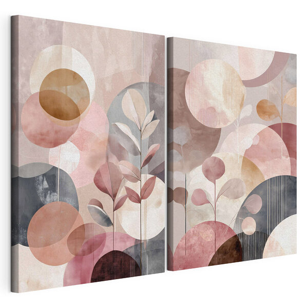 Impression sur toile modulaire Deux images d'une plante et d'une plante