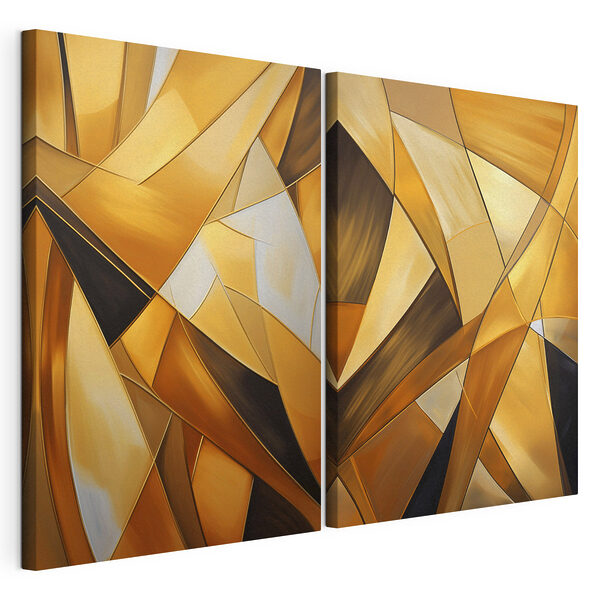 Impression sur toile modulaire Des formes dynamiques dans des tons chauds