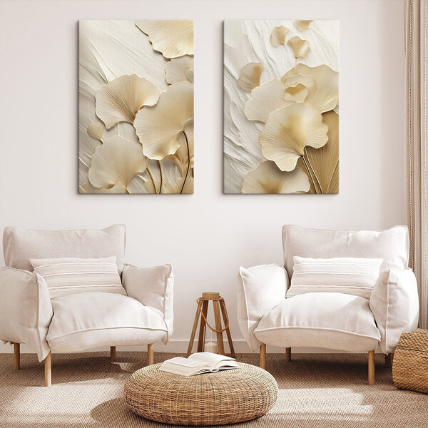 Delicate leaves in soft tones