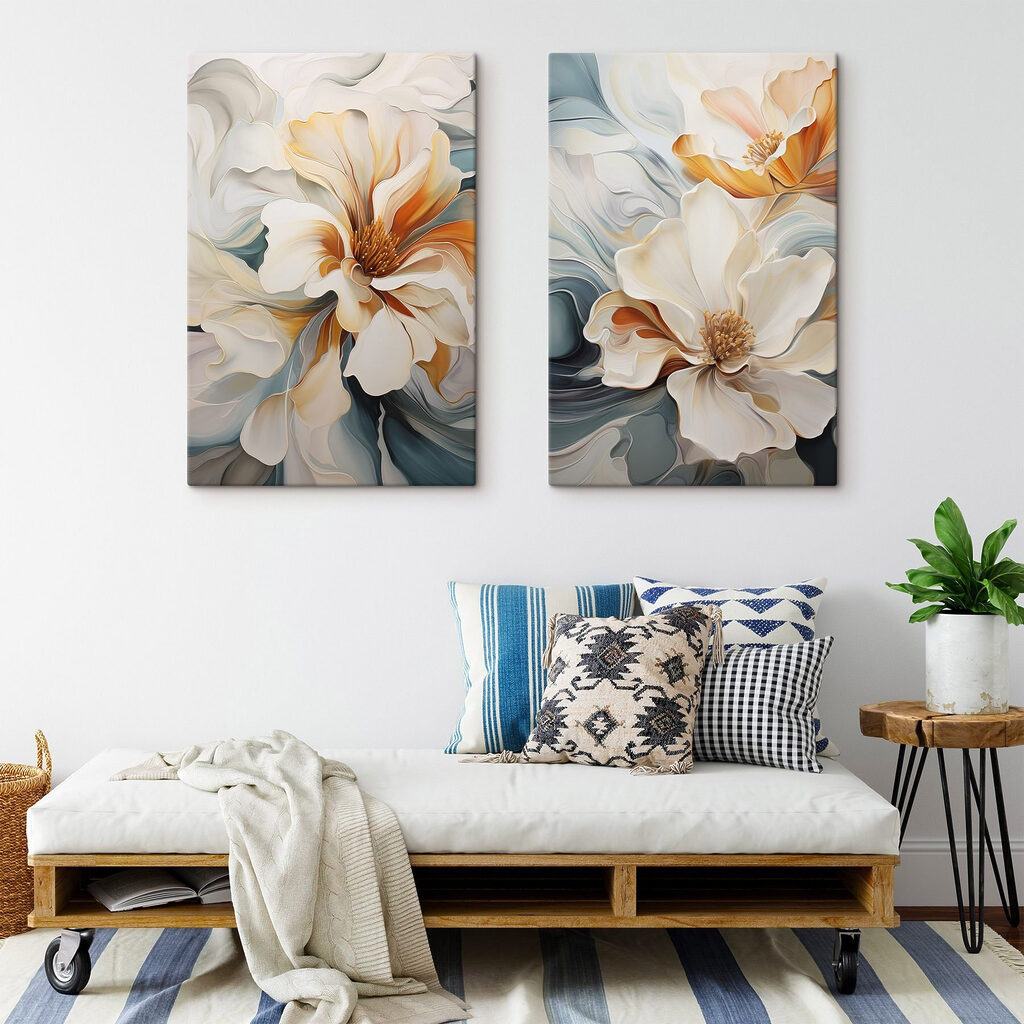Flowing petals in soft hues