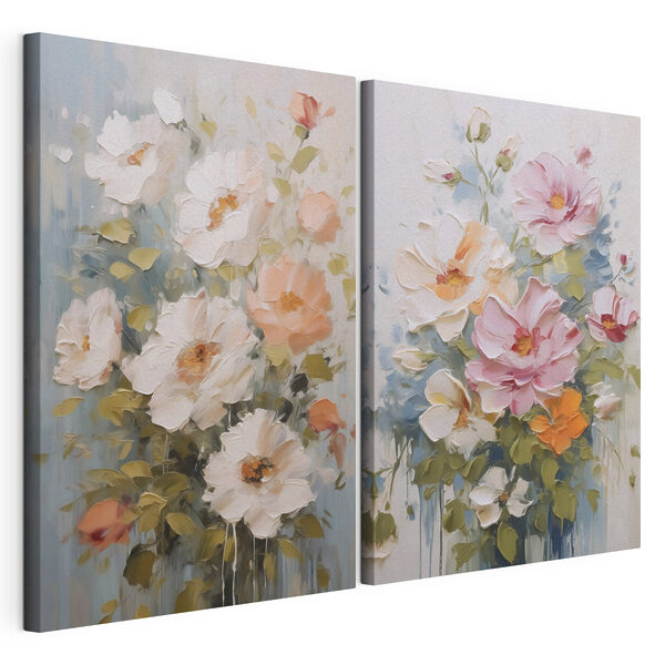 Impression sur toile modulaire Peinture de fleurs sur toile