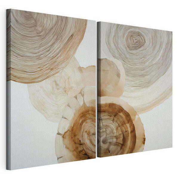 Impression sur toile modulaire Motif abstrait inspiré de la nature, dans des tons neutres