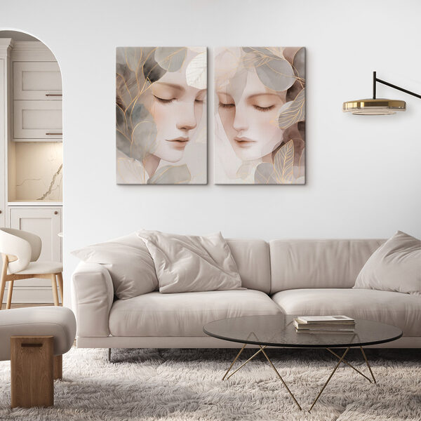 Two images of a woman's face